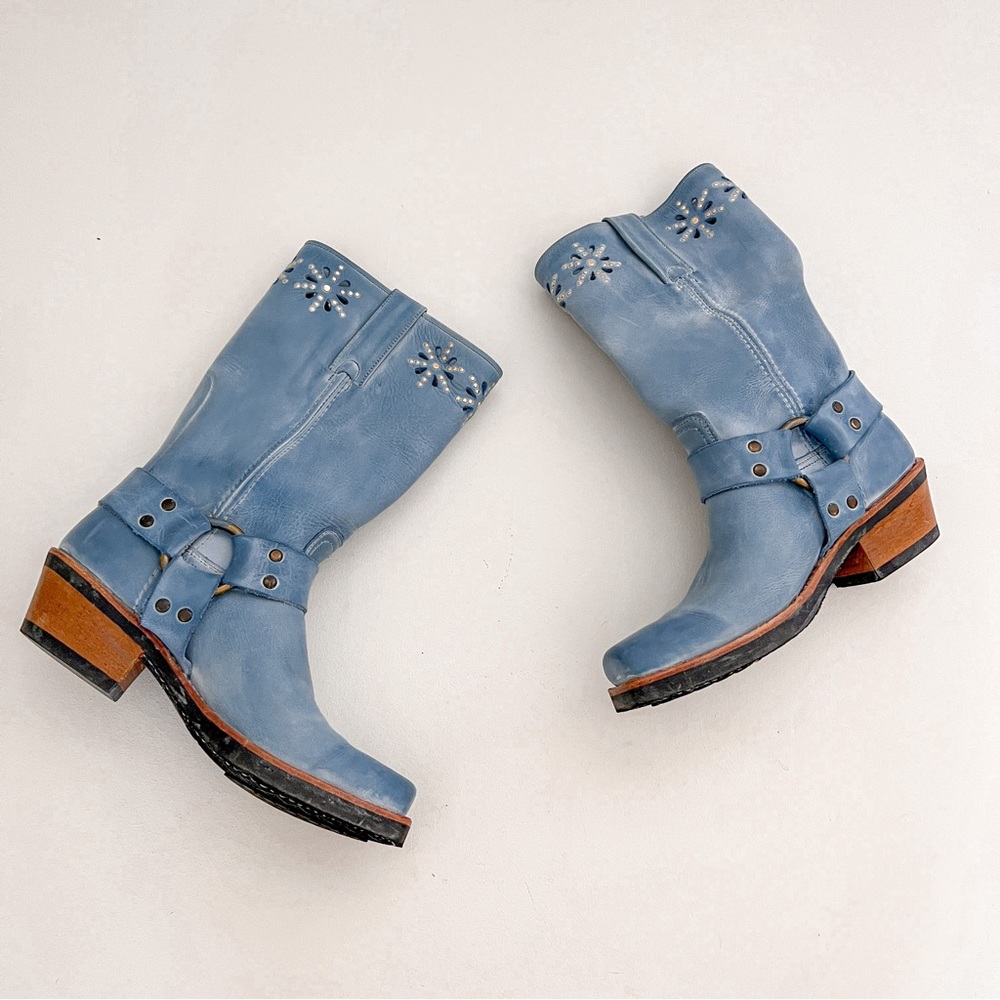 Women's Sky Blue Western Harness Boots